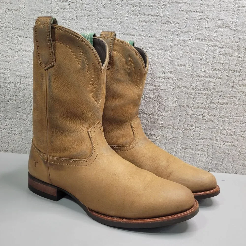 Tecovas The Glen Men's Size US 10D Light Mesquite Cowhide Leather Western Boots.